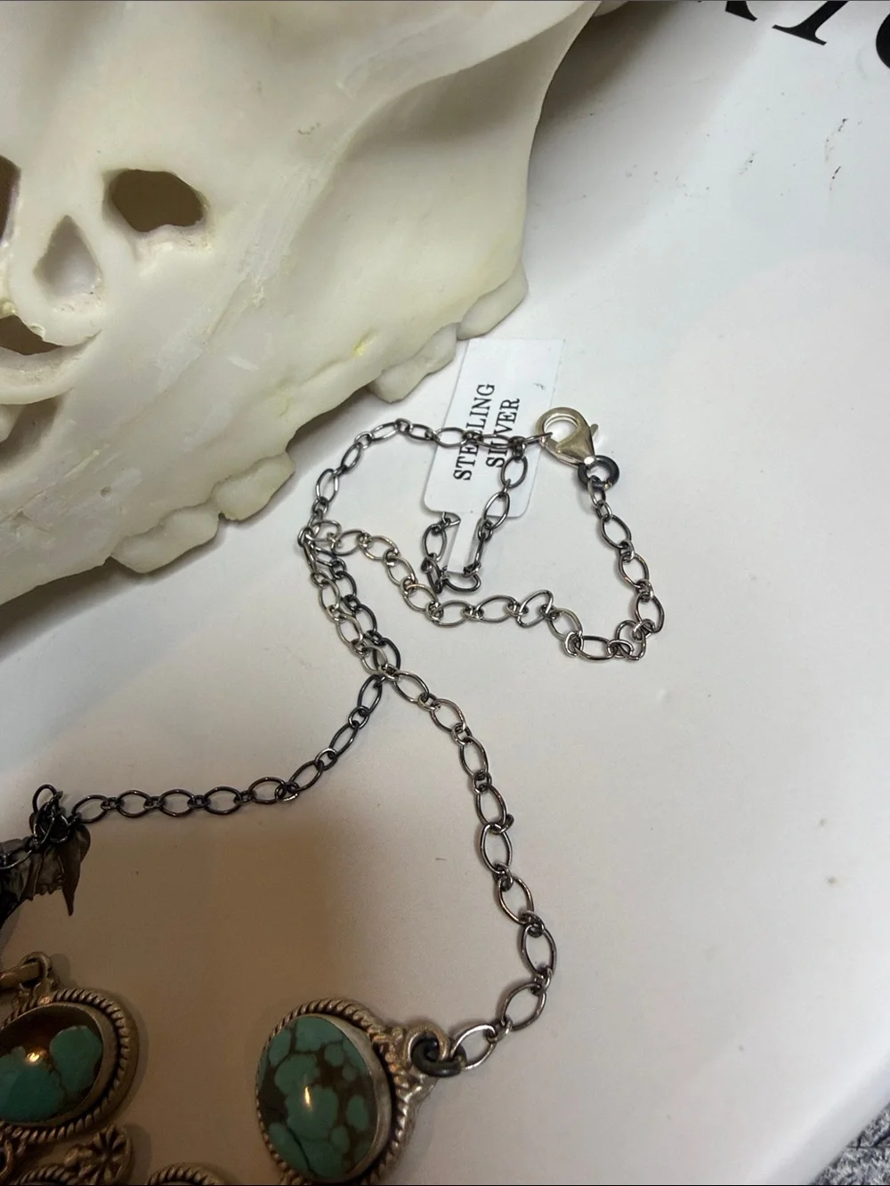 Sterling Silver Number 8 Turquoise Necklace